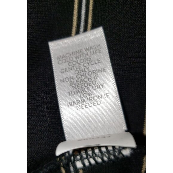 J. Jill 100% Pima Cotton Tie Sleeve Tee Size M Black with tan yellow and white - Picture 5 of 5